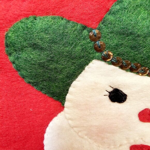 Vintage Double Sided Felt Sequin Christmas Cowboy Stocking Handmade 19" 1950's - Picture 16 of 16